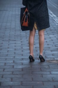 Comfortable Kitten Heel Guide (2026 Edition) woman walking comfortably in low block heel kitten heel shoes