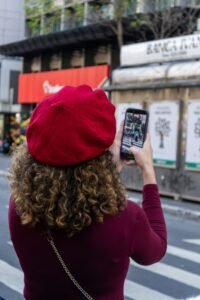 illustrated timeline of the beret from Bellocq shepherds to Kangol hip hop style